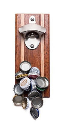 Bruntmor Strong Magnetic Zinc Alloy Wall Mounted Wine Opener & Cap Catcher Can Opener, Rust Resistance Bottle Opener Manual, Bar Accessories, Home Bar Opener For Mini Bar