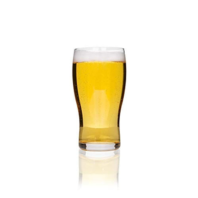 Burns Glass Beer Glasses, Classic English Pub Drinking Glass, 20 Oz. (Set of 4)