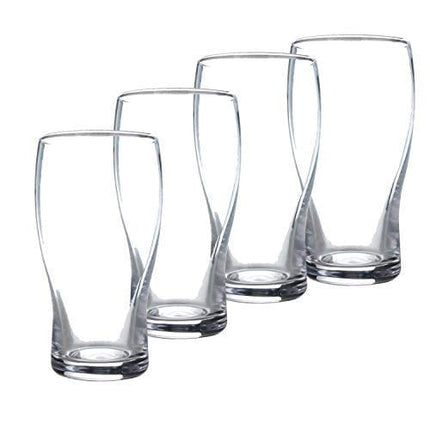 Burns Glass Beer Glasses, Classic English Pub Drinking Glass, 20 Oz. (Set of 4)