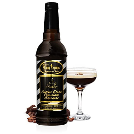 Jordan's Skinny Syrups Sugar Free Signature Series Salted Dark Chocolate Espresso 750 ml (Pack of 2) with By The Cup Coaster
