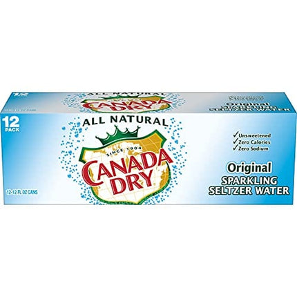 Canada Dry Original Sparkling Seltzer Water, 12 fl oz cans, 12 pack
