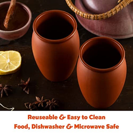 CANTAREY 12oz Cantaritos de Barro - Set of 2 Cocktail Glasses for Tequila, Margaritas, Mojitos and more - Taco Tuesday Cocktail Cups - Mexican Fiesta Jarritos de Barro Mexicanos