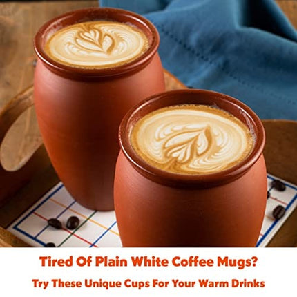 CANTAREY 12oz Cantaritos de Barro - Set of 2 Cocktail Glasses for Tequila, Margaritas, Mojitos and more - Taco Tuesday Cocktail Cups - Mexican Fiesta Jarritos de Barro Mexicanos