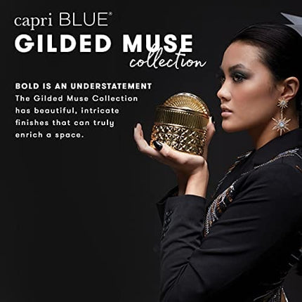 Capri Blue Scented Candle with Muse Tin Candle Holder - Cotton Wick - Luxury Aromatherapy Candle - 12.5 Oz - Pink Grapefruit and Prosecco