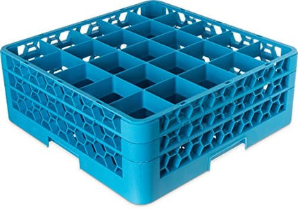 Carlisle FoodService Products RG25-214 OptiClean 25 Compartment Glass Rack with 2 Extenders, Blue
