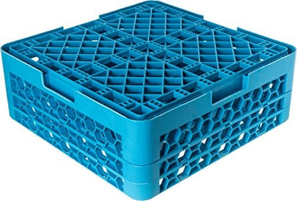 Carlisle FoodService Products RG25-214 OptiClean 25 Compartment Glass Rack with 2 Extenders, Blue