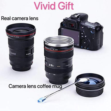 Chasing Y Camera Lens Coffee Mug,Camera Lens Mug,Fun Photo Coffee Mugs Stainless Steel Lens Mug Thermos Great Gifts for Photographers,Home Supplies,Friends,School Rewards