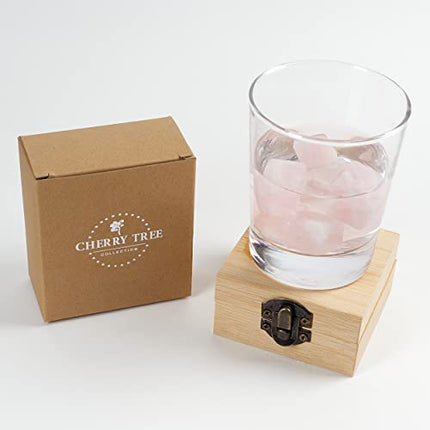 Cherry Tree Collection | Whisky Stones | Crystal Water Infusion Stones | Natural Gemstones | Set of 6 | Rose Quartz