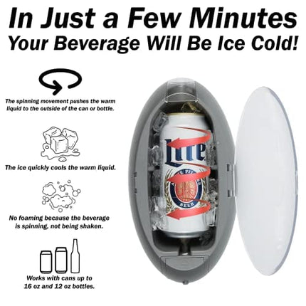 CHILLPILL Instant Beverage Chiller - Universal Can and Bottle Mini Cooler For Drinks - Rapid Drink Chiller for Beer and Soda Lovers - Portable Can Chiller - Personal Small Cooler Accessories