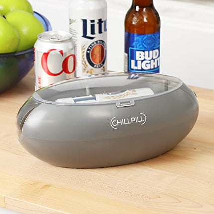 CHILLPILL Instant Beverage Chiller - Universal Can and Bottle Mini Cooler For Drinks - Rapid Drink Chiller for Beer and Soda Lovers - Portable Can Chiller - Personal Small Cooler Accessories