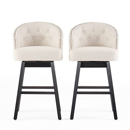 Christopher Knight Home Ogden Barstool, 2-Pcs Set, Beige