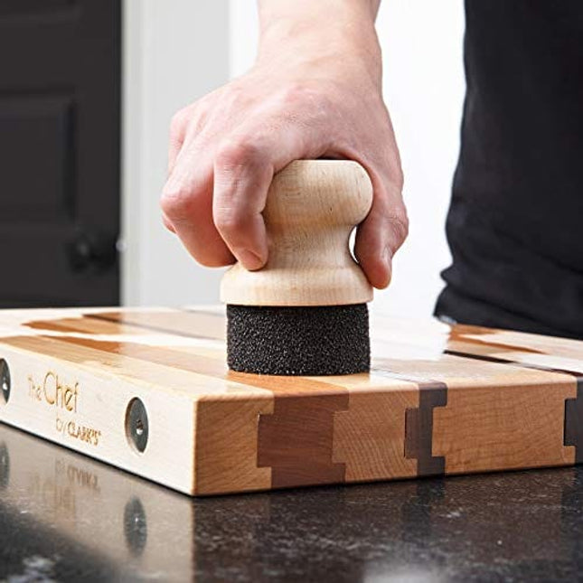 CLARK'S Cutting Board Oil & Wax Applicator - Round Wood Applicator for Food Grade Mineral Oil Cutting Board, Butcher Blocks, Bamboo, and Utensils – USA Maple Construction