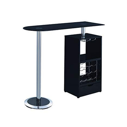Coaster Furniture Bar Table W/Wine Storage Black 120451