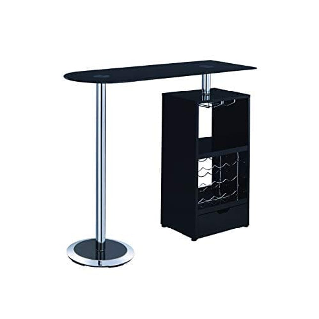 Coaster Furniture Bar Table W/Wine Storage Black 120451