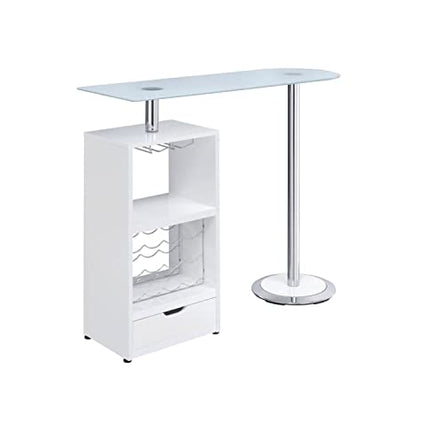 Coaster Furniture Bar Table W/Wine Storage White 120452