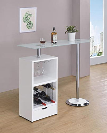 Coaster Furniture Bar Table W/Wine Storage White 120452