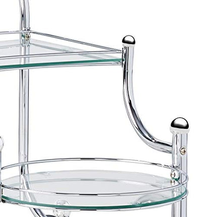 Coaster Home Furnishings Sarandon 3-Tier Serving Cart Chrome and Clear