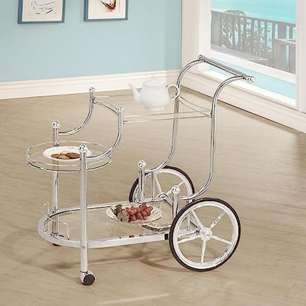 Coaster Home Furnishings Sarandon 3-Tier Serving Cart Chrome and Clear