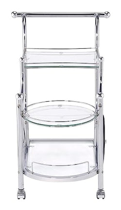 Coaster Home Furnishings Sarandon 3-Tier Serving Cart Chrome and Clear