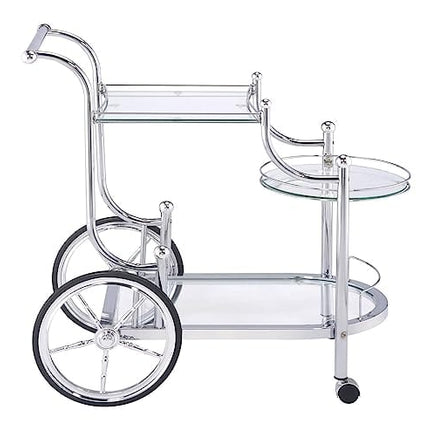 Coaster Home Furnishings Sarandon 3-Tier Serving Cart Chrome and Clear