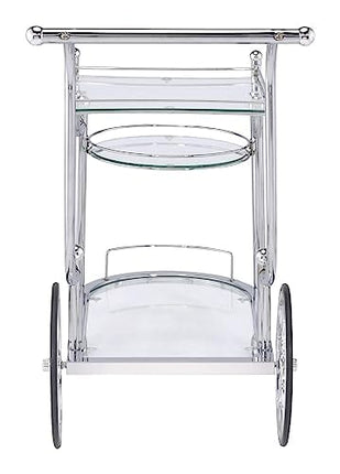 Coaster Home Furnishings Sarandon 3-Tier Serving Cart Chrome and Clear