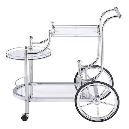 Coaster Home Furnishings Sarandon 3-Tier Serving Cart Chrome and Clear