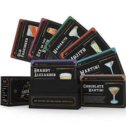 Cocktail Cards: 100 Cocktail Recipes to Master Cocktails in Bartender Flashcard Form with Step by Step Cocktail Instructions and Video Instructions