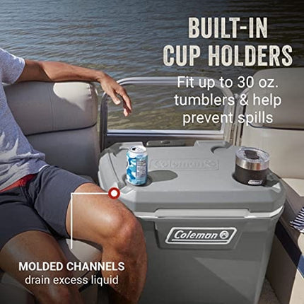 Coleman Ice Chest | Coleman 316 Series Wheeled Hard Coolers, 65 qt Rock Grey