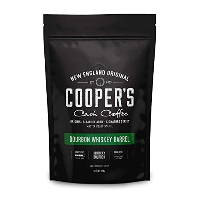 Bourbon Whiskey Barrel Aged Coffee - Whole Bean, Colombian Beans Aged in Kentucky Bourbon Whiskey Barrels - 12 oz Bags
