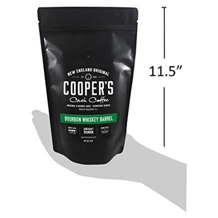 Bourbon Whiskey Barrel Aged Coffee - Whole Bean, Colombian Beans Aged in Kentucky Bourbon Whiskey Barrels - 12 oz Bags