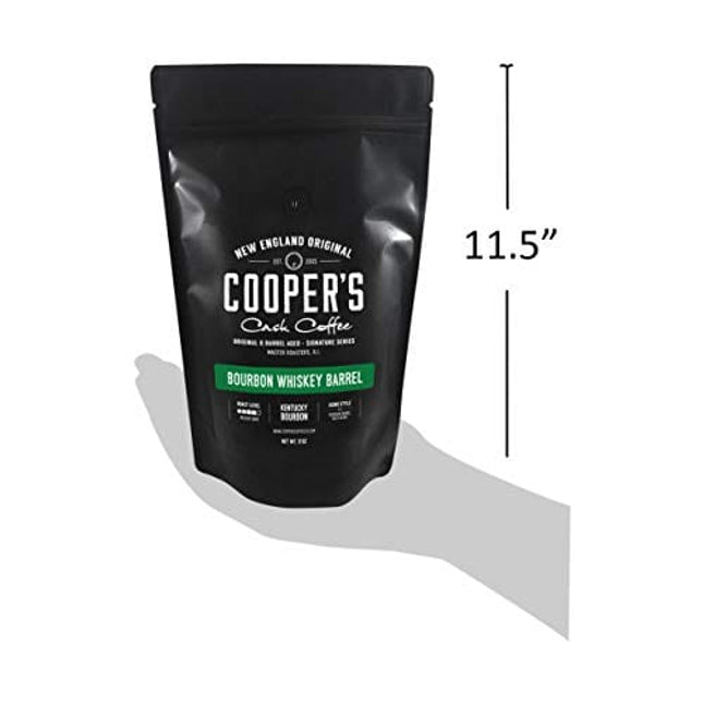 Bourbon Whiskey Barrel Aged Coffee - Whole Bean, Colombian Beans Aged in Kentucky Bourbon Whiskey Barrels - 12 oz Bags
