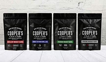 Bourbon Whiskey Barrel Aged Coffee - Whole Bean, Colombian Beans Aged in Kentucky Bourbon Whiskey Barrels - 12 oz Bags