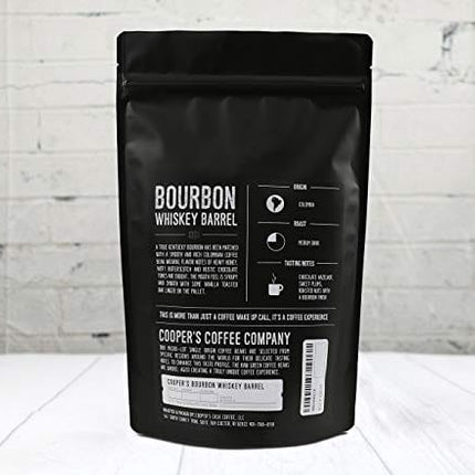 Bourbon Whiskey Barrel Aged Coffee - Whole Bean, Colombian Beans Aged in Kentucky Bourbon Whiskey Barrels - 12 oz Bags
