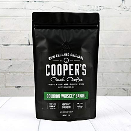 Bourbon Whiskey Barrel Aged Coffee - Whole Bean, Colombian Beans Aged in Kentucky Bourbon Whiskey Barrels - 12 oz Bags