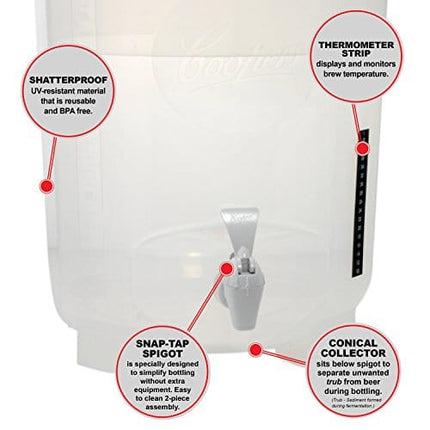 Coopers DIY Beer Home Brewing 6 Gallon All Inclusive Craft Beer Making Kit with Patented Brewing Fermenter, Beer Hydrometer, Brewing Ingredients, Bottles and Brewing Accessories