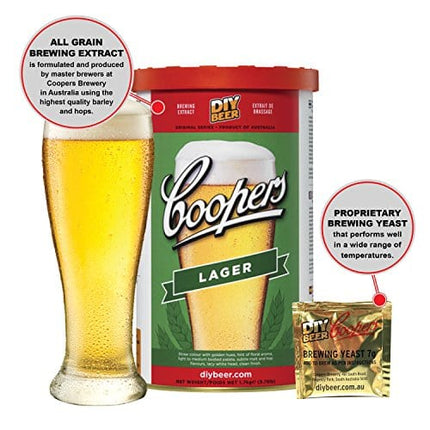 Coopers DIY Beer Home Brewing 6 Gallon All Inclusive Craft Beer Making Kit with Patented Brewing Fermenter, Beer Hydrometer, Brewing Ingredients, Bottles and Brewing Accessories