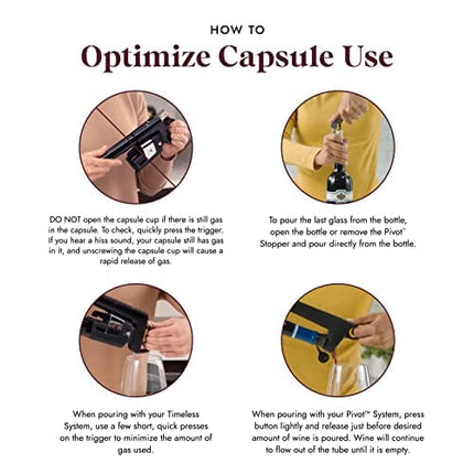 Coravin Pure Capsules - Argon Gas for Coravin Timeless and Coravin Pivot By-the-Glass Wine Saver Systems - Pack of 6