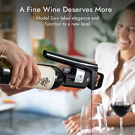Coravin Timeless Six Plus Wine by the Glass System - Piano Black - Includes 3 Argon Gas Capsules, 1 Wine Aerator, 6 Screw Cap Replacements, and 1 Carrying Case