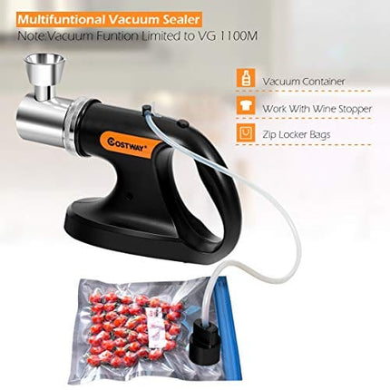 COSTWAY 2-in-1 Food Smoker Gun, Professional Handheld USB Cold Smoking Infuser and Vacuum Function, Portable Cocktail Smoke Gun with 3 Modes for Beverage, Cheese, Meat Smoker