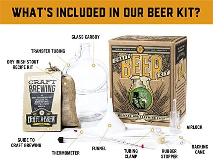 Craft A Brew - Irish Stout - Beer Making Kit - Make Your Own Craft Beer - Complete Equipment and Supplies - Starter Home Brewing Kit - 1 Gallon