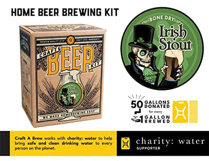 Craft A Brew - Irish Stout - Beer Making Kit - Make Your Own Craft Beer - Complete Equipment and Supplies - Starter Home Brewing Kit - 1 Gallon