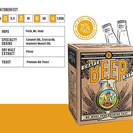 Craft A Brew - Oktoberfest Ale - Beer Making Kit - Make Your Own Craft Beer - Complete Equipment and Supplies - Starter Home Brewing Kit - 1 Gallon