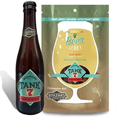 Craft Beef Jerky 3 Pack -Boulevard Tank 7 Infused Beef Jerky, Nebraska Brewing Brown Ale Infused Beef Jerky, Cinder Block Porter Infused Beef Jerky