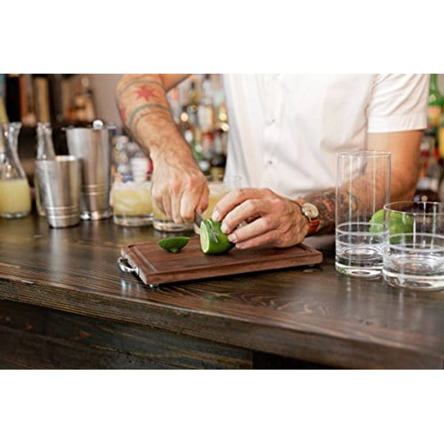 Crafthouse by Fortessa Professional Barware/Bar Tools by Charles Joly, 11" x 7.25" Black Walnut Wood Bar Board/Cutting Board