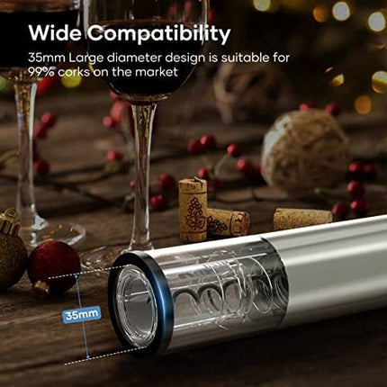 Crenova Rechargeable Electronic Wine Opener 6-in-1 Automatic Corkscrew Wine Bottle Opener set with Wine Saver Pump, Wine Aerator and Wine Foil Cutter & USB Charging Cable, Elegant Black