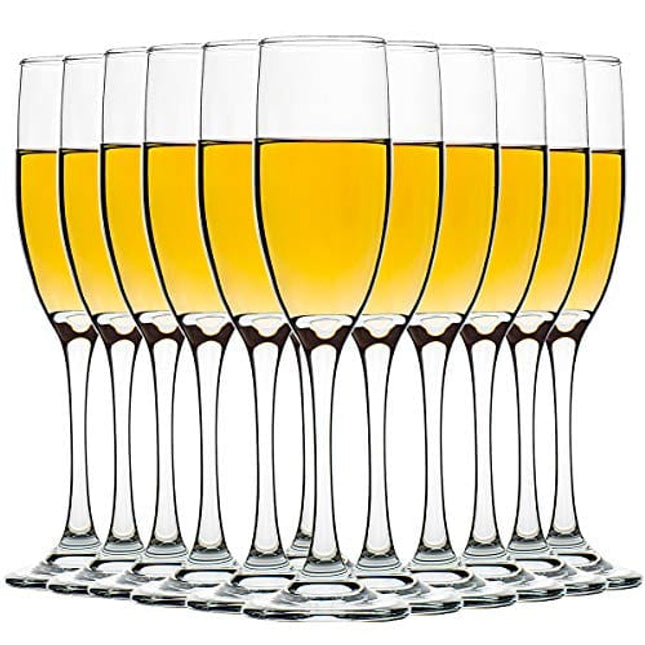 Set of 12, Champagne Glasses, 6 Ounce Champagne Flute, Lead-free Drinkware, Clear