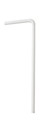 Crystalware Bulk Pack of 380 Flexible Plastic Drinking Straws - White, Individually Wrapped, Food-Safe BPA Free, 7.75 Inches Long (380 Straws)