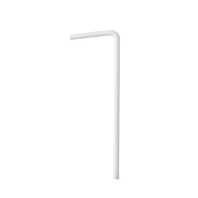 Crystalware Bulk Pack of 380 Flexible Plastic Drinking Straws - White, Individually Wrapped, Food-Safe BPA Free, 7.75 Inches Long (380 Straws)