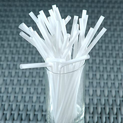 Crystalware Bulk Pack of 380 Flexible Plastic Drinking Straws - White, Individually Wrapped, Food-Safe BPA Free, 7.75 Inches Long (380 Straws)