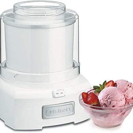 Cuisinart Ice Cream Maker Machine, 1.5 Quart Sorbet, Frozen Yogurt Maker, Double Insulated, White, ICE-21P1